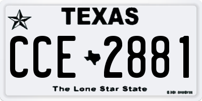 TX license plate CCE2881