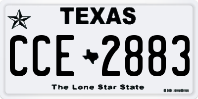 TX license plate CCE2883