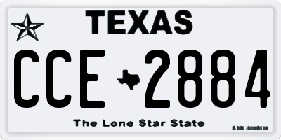 TX license plate CCE2884