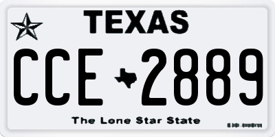 TX license plate CCE2889