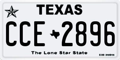 TX license plate CCE2896