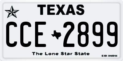 TX license plate CCE2899