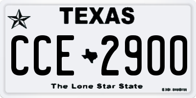 TX license plate CCE2900