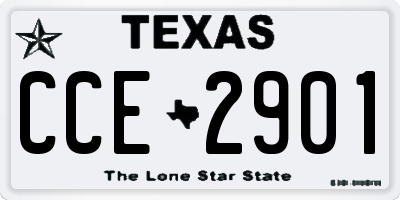 TX license plate CCE2901