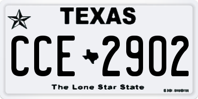 TX license plate CCE2902