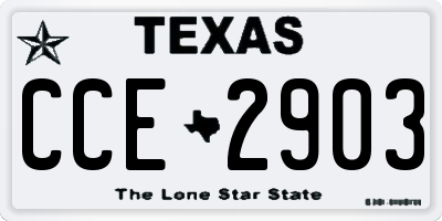 TX license plate CCE2903