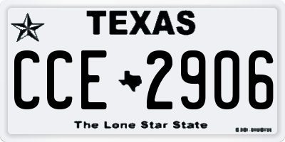 TX license plate CCE2906