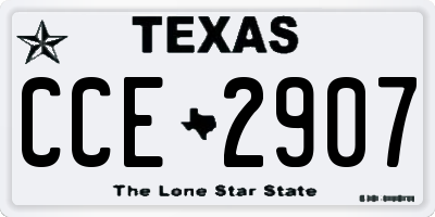 TX license plate CCE2907