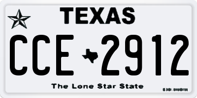 TX license plate CCE2912