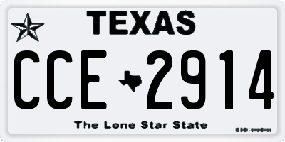 TX license plate CCE2914