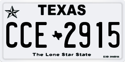 TX license plate CCE2915