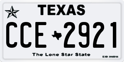 TX license plate CCE2921