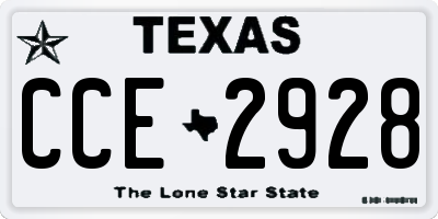 TX license plate CCE2928