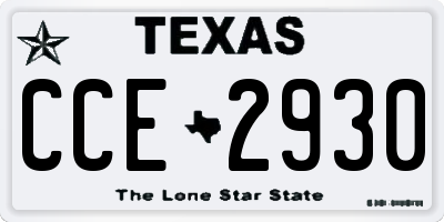 TX license plate CCE2930