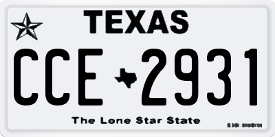 TX license plate CCE2931