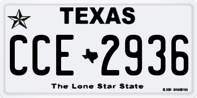 TX license plate CCE2936