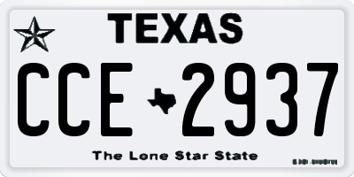 TX license plate CCE2937