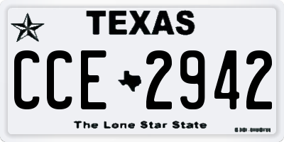 TX license plate CCE2942