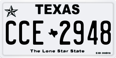 TX license plate CCE2948