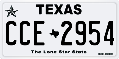 TX license plate CCE2954