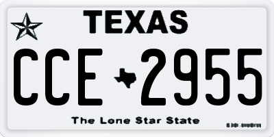 TX license plate CCE2955