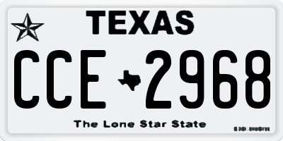 TX license plate CCE2968