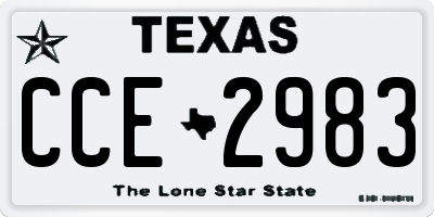 TX license plate CCE2983
