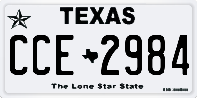 TX license plate CCE2984