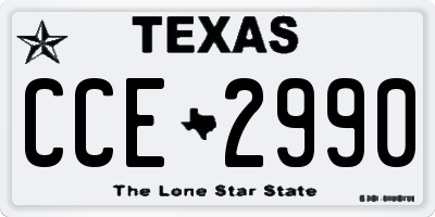 TX license plate CCE2990
