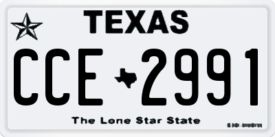 TX license plate CCE2991