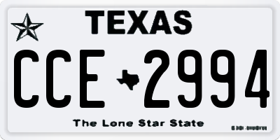 TX license plate CCE2994