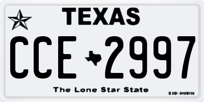 TX license plate CCE2997
