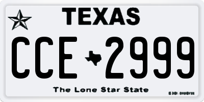 TX license plate CCE2999