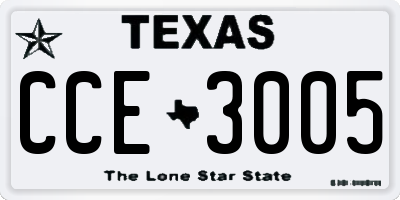 TX license plate CCE3005