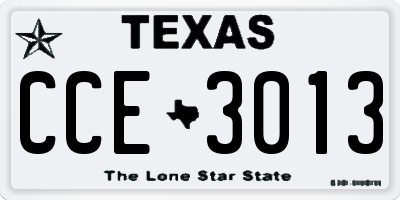 TX license plate CCE3013