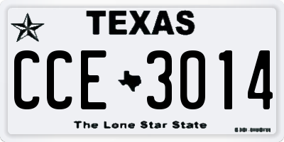 TX license plate CCE3014