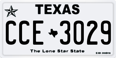 TX license plate CCE3029