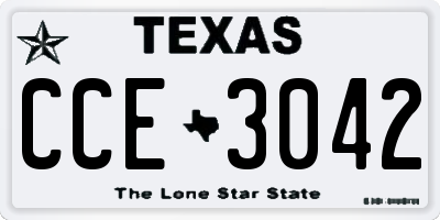 TX license plate CCE3042
