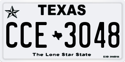 TX license plate CCE3048