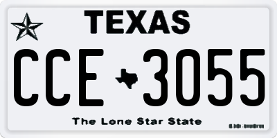 TX license plate CCE3055