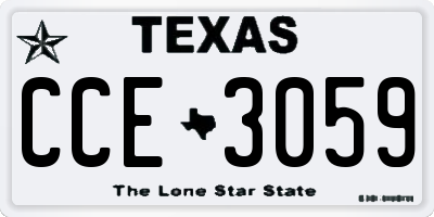 TX license plate CCE3059