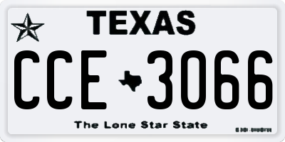 TX license plate CCE3066