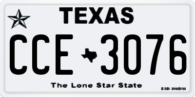 TX license plate CCE3076