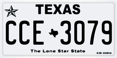 TX license plate CCE3079