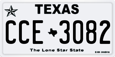 TX license plate CCE3082