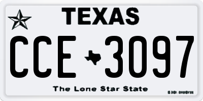 TX license plate CCE3097