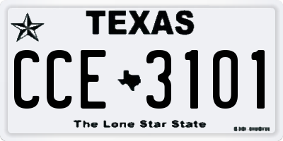 TX license plate CCE3101
