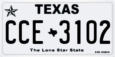 TX license plate CCE3102