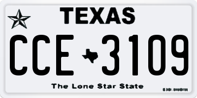 TX license plate CCE3109