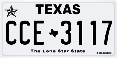 TX license plate CCE3117